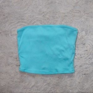 Hollister Medium Ribbed Cyan Bandeau